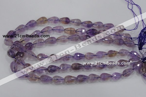 CAN24 15.5 inches 12*16mm faceted teardrop natural ametrine beads