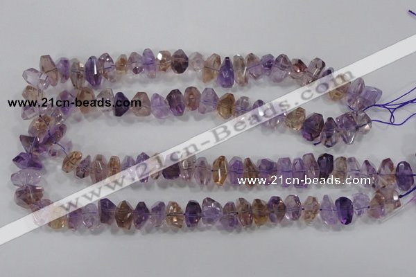 CAN31 15.5 inches 8*18mm faceted nugget natural ametrine beads