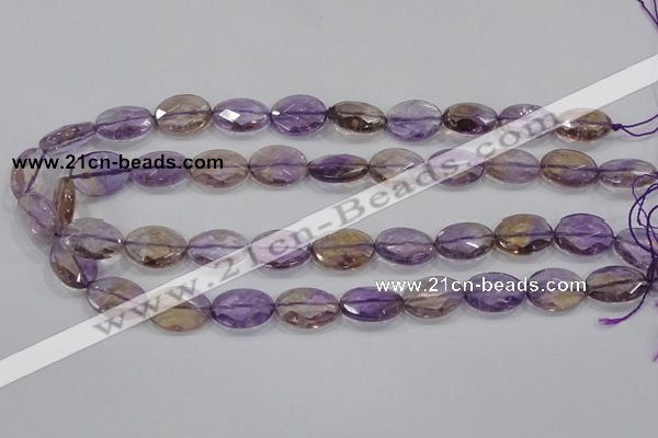 CAN32 15.5 inches 10*14mm faceted oval natural ametrine beads