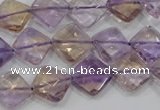 CAN34 15.5 inches 12*12mm faceted diamond natural ametrine beads