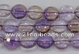 CAN42 15.5 inches 14mm flat round natural ametrine gemstone beads