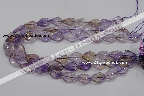 CAN53 15.5 inches 12*16mm twisted oval natural ametrine beads