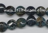 CAP08 15.5 inches 12mm flat round apatite gemstone beads wholesale