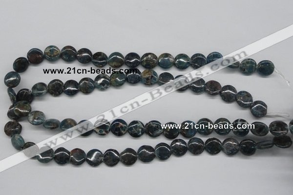 CAP08 15.5 inches 12mm flat round apatite gemstone beads wholesale