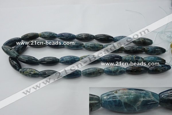 CAP310 15.5 inches 11*25mm rice natural apatite gemstone beads