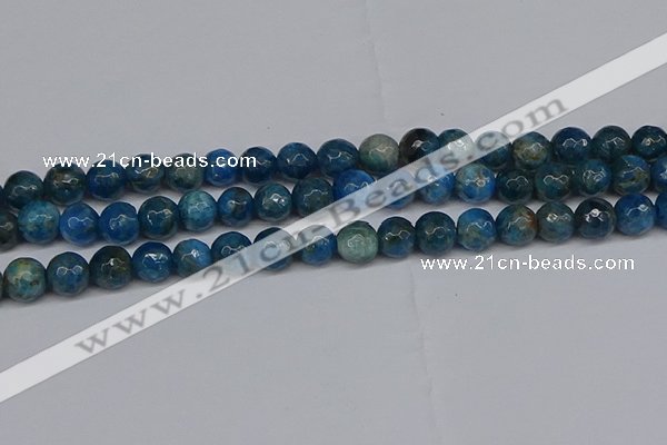 CAP522 15.5 inches 8mm faceted round apatite gemstone beads