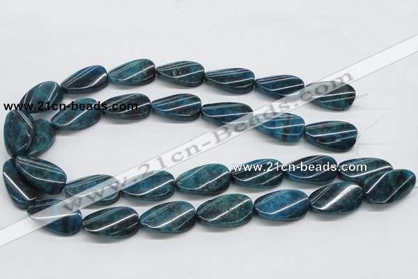 CAP67 15.5 inches 16*28mm twisted oval dyed apatite gemstone beads