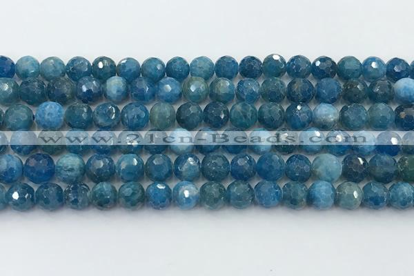 CAP706 15.5 inches 8mm faceted round apatite gemstone beads wholesale