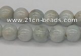 CAQ104 15.5 inches 12mm round AB grade natural aquamarine beads