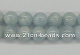 CAQ109 15.5 inches 8mm round A grade natural aquamarine beads