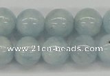 CAQ112 15.5 inches 14mm round A grade natural aquamarine beads