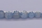 CAQ128 15.5 inches multi-size round natural aquamarine beads wholesale