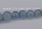 CAQ130 15.5 inches multi-size round natural aquamarine beads