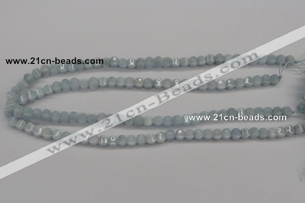 CAQ133 15.5 inches 6*6mm lantern natural aquamarine beads