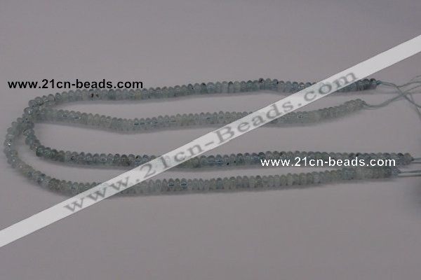 CAQ135 15.5 inches 4*6mm rondelle natural aquamarine beads