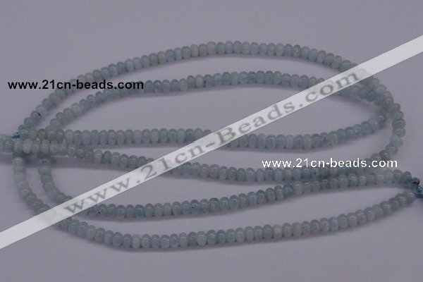 CAQ136 15.5 inches 3*4mm rondelle natural aquamarine beads