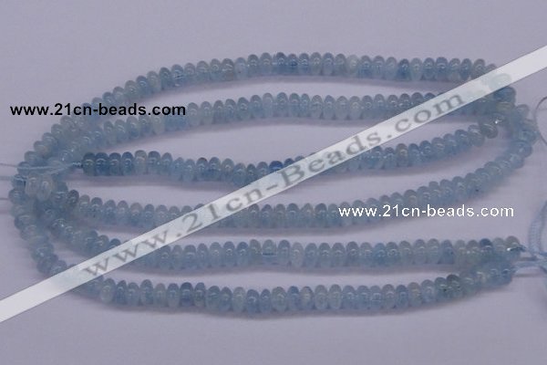 CAQ138 15.5 inches 3*6mm rondelle natural aquamarine beads