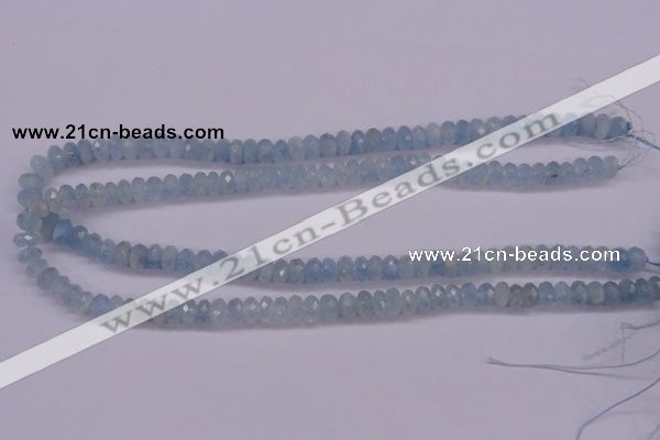 CAQ139 15.5 inches 5*8mm faceted rondelle natural aquamarine beads