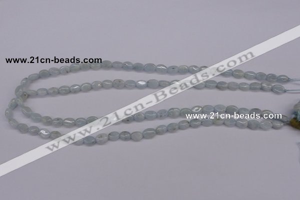 CAQ141 15.5 inches 6*8mm oval natural aquamarine beads wholesale