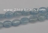 CAQ142 15.5 inches 8*10mm oval natural aquamarine beads wholesale