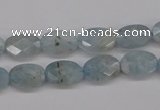 CAQ146 15.5 inches 8*12mm faceted oval natural aquamarine beads