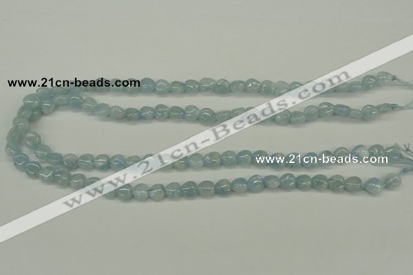 CAQ154 15.5 inches 8*8mm heart natural aquamarine beads