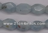 CAQ159 15.5 inches 12*16mm octagonal natural aquamarine beads