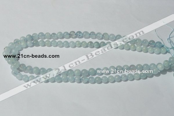 CAQ201 15.5 inches 8mm round natural aquamarine beads wholesale