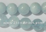 CAQ205 15.5 inches 14mm round natural aquamarine beads wholesale