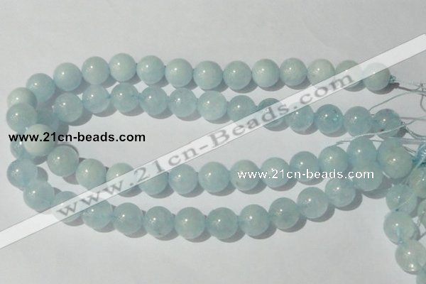 CAQ205 15.5 inches 14mm round natural aquamarine beads wholesale