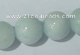 CAQ207 15.5 inches 18mm round natural aquamarine beads wholesale