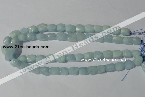 CAQ209 15.5 inches 10*14mm faceted nugget natural aquamarine beads