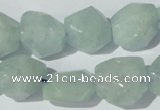 CAQ210 15.5 inches 14*16mm faceted nugget natural aquamarine beads