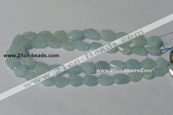 CAQ211 15.5 inches 16*18mm faceted nugget natural aquamarine beads