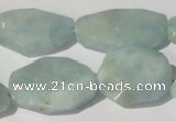 CAQ212 15.5 inches 18*25mm faceted nugget natural aquamarine beads