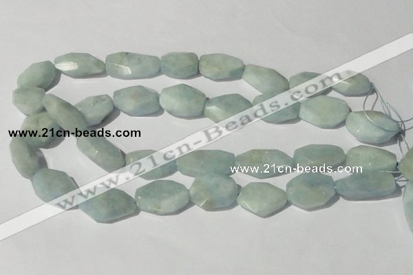 CAQ212 15.5 inches 18*25mm faceted nugget natural aquamarine beads