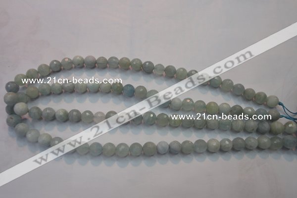 CAQ221 15 inches 5mm faceted round aquamarine beads wholesale