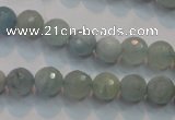 CAQ222 15 inches 6mm faceted round aquamarine beads wholesale