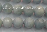 CAQ225 15 inches 12mm faceted round aquamarine beads wholesale