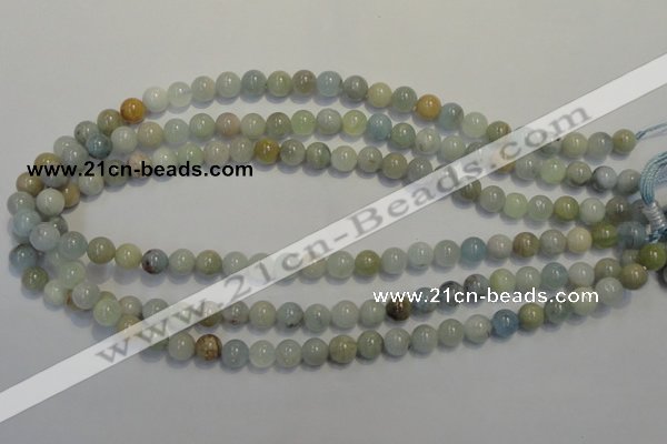 CAQ252 15.5 inches 8mm round aquamarine beads wholesale