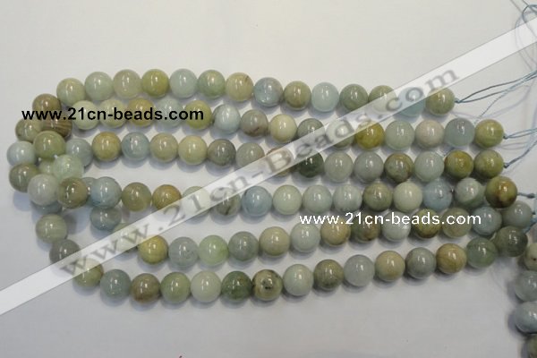 CAQ254 15.5 inches 12mm round aquamarine beads wholesale