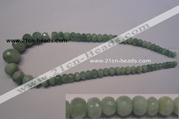 CAQ310 15.5 inches 6*8mm – 15*20mm faceted rondelle aquamarine beads