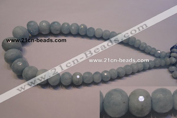 CAQ312 15.5 inches 6*9mm – 18*22mm faceted rondelle aquamarine beads