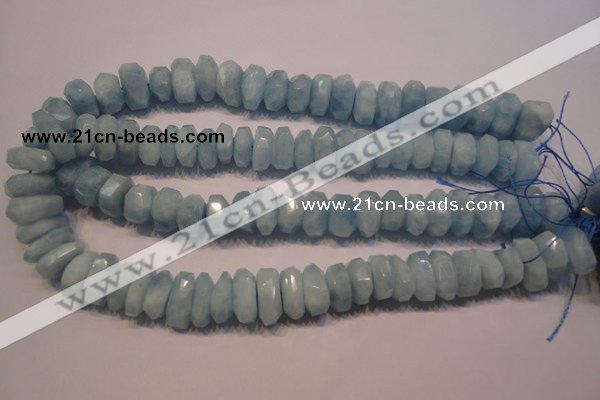 CAQ315 15.5 inches 6*15mm – 10*18mm faceted nuggets aquamarine beads