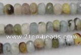 CAQ351 15.5 inches 6*8mm faceted rondelle natural aquamarine beads