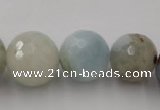 CAQ360 15.5 inches 7mm - 18mm faceted round natural aquamarine beads