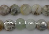 CAQ367 15.5 inches 12mm faceted coin natural aquamarine beads