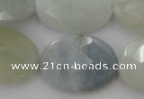 CAQ388 15.5 inches 22*30mm faceted oval natural aquamarine beads