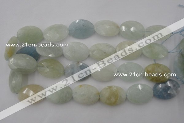 CAQ388 15.5 inches 22*30mm faceted oval natural aquamarine beads