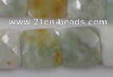 CAQ398 15.5 inches 20*20mm faceted square natural aquamarine beads